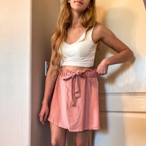 Blush Tie Waist Skirt